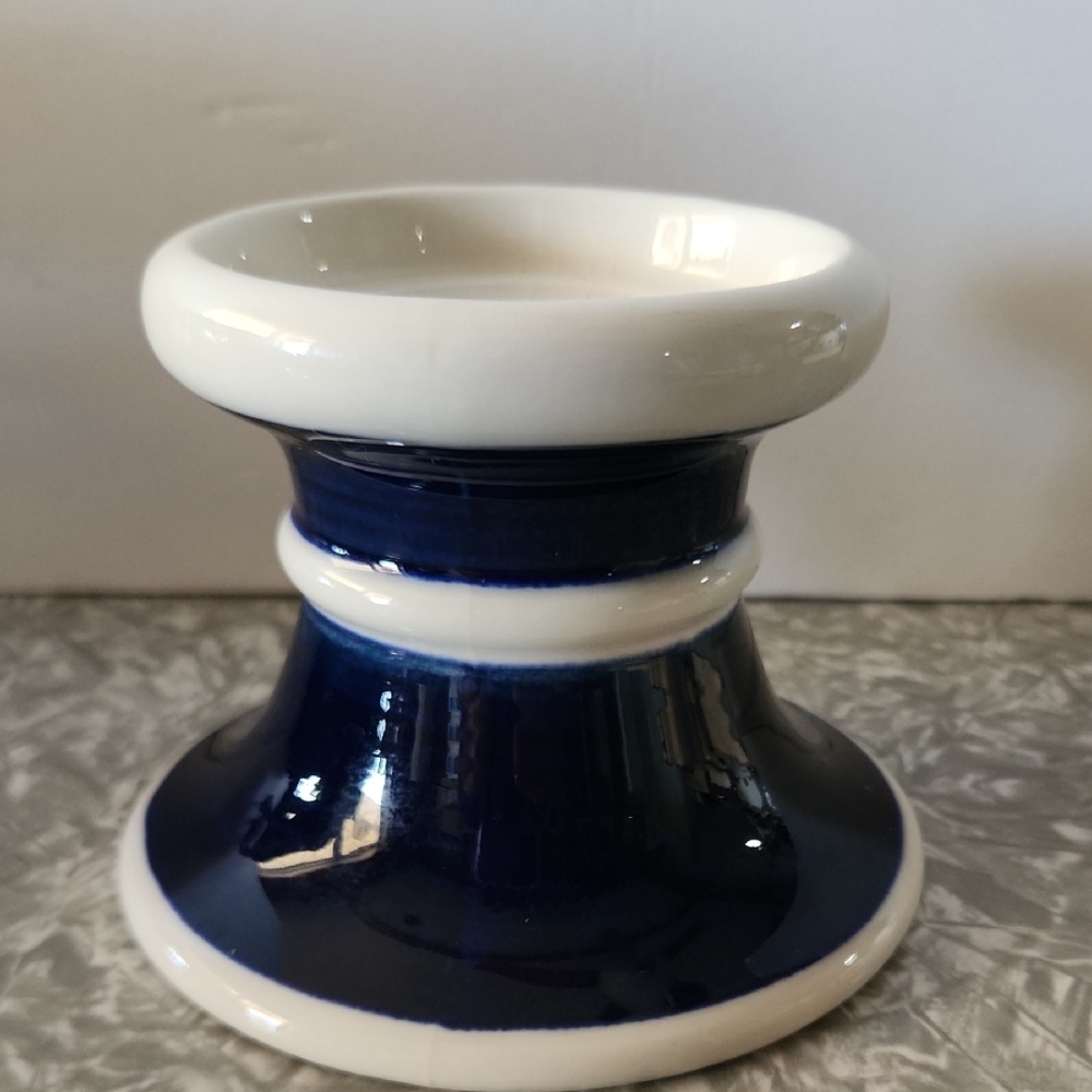 Classic Navy and White Candle Holder - Picture 2 of 7